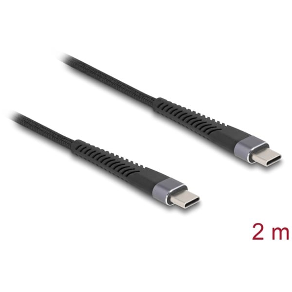 (€ 2,52 / 1 m) DeLOCK USB 2.0 câble, USB-C Stecker > USB-C Stecker avec verlängertem Knickschutz - DeLOCK - vue 3