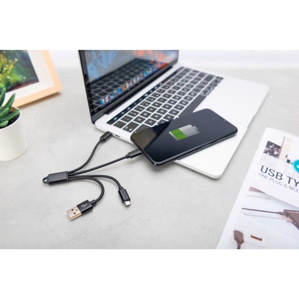 Digitus 3-in-1 câble de charge, USB-A 2.0 > Lightning + USB-C + Micro-USB - Digitus - vue 4