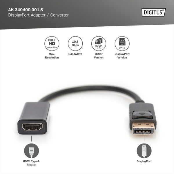 € 4,87 Digitus Adapter / Konverter DisplayPort > HDMI - Digitus - vue 5