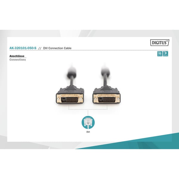 (€ 1,26 / 1 m) Digitus Anschlusskabel DVI > DVI - Digitus - vue 3