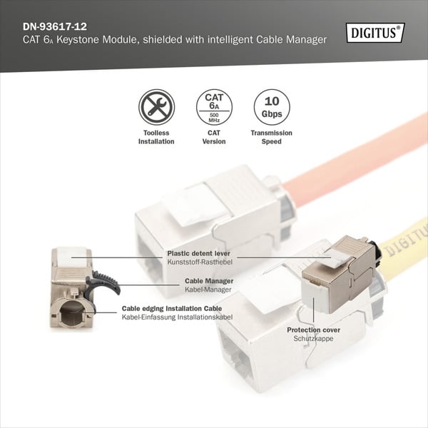 (€ 2,33 / pièces) Digitus Cat.6a Keystone-Modul, geschirmt - Digitus - vue 3
