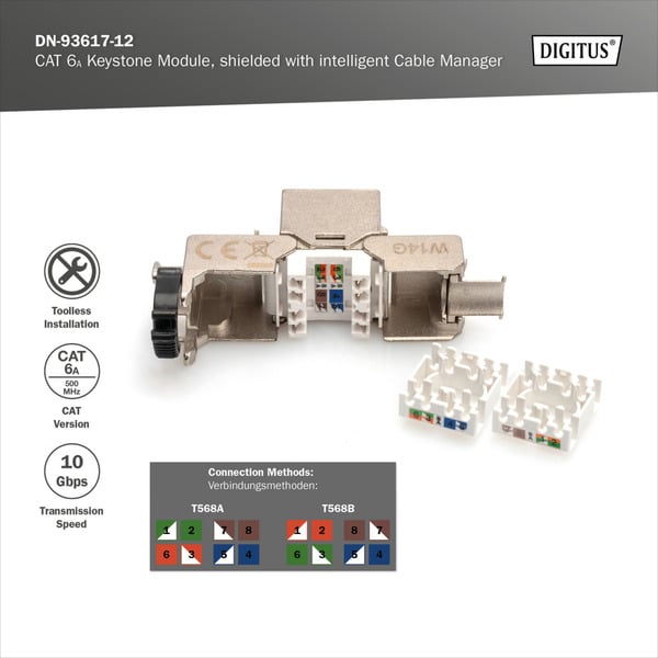 (€ 2,33 / pièces) Digitus Cat.6a Keystone-Modul, geschirmt - Digitus - vue 9
