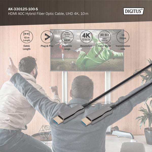 Digitus HDMI AOC Hybrid Glasfaserkabel, UHD 4K - Digitus - vue 4