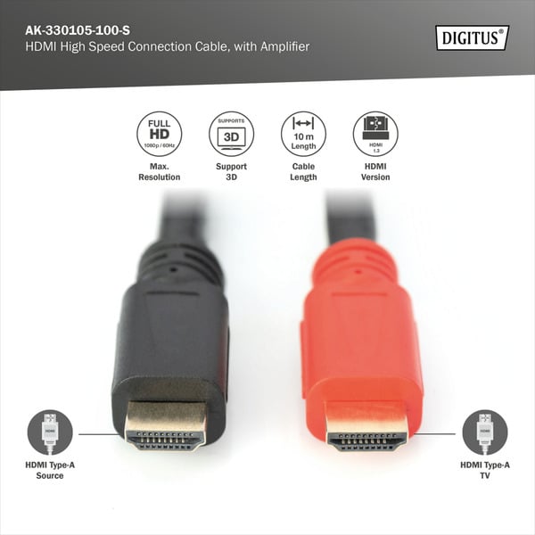 Digitus HDMI High Speed câble, avec Verstärker - Digitus - vue 2