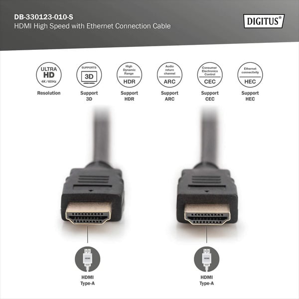 € 2,34 Digitus HDMI Premium High Speed Anschlusskabel, avec Ethernet, UHD 4K - Digitus - vue 6