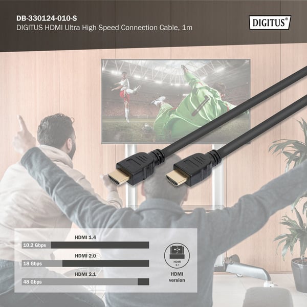 (€ 3,77 / 1 m) Digitus HDMI Ultra High Speed Anschlusskabel, avec Ethernet, UHD 8K - Digitus - vue 5