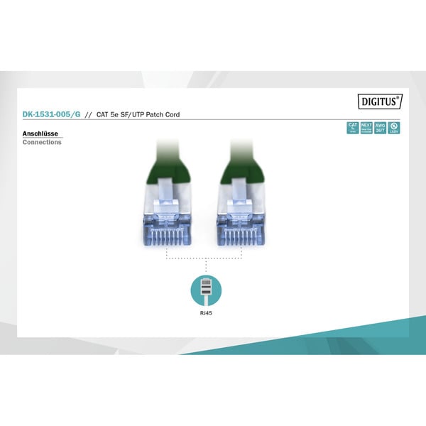 Digitus Patchkabel CAT 5e SF/UTP 0,5m - Digitus - vue 3