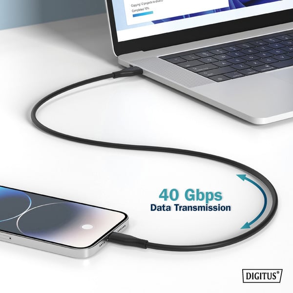 Digitus USB4 Gen 3x2 Silikon-Anschlusskabel USB-C > USB-C - Digitus - vue 7
