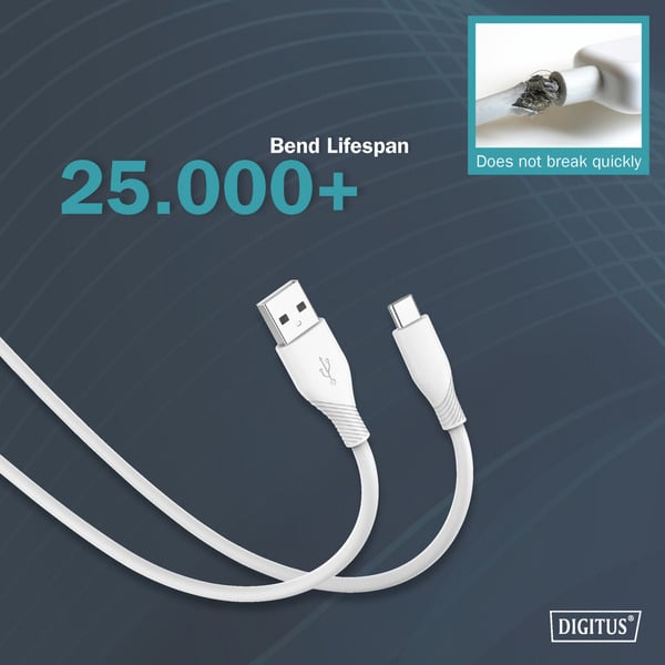 Digitus USB 2.0 Silikon-Anschlusskabel USB-A > USB-C - Digitus - vue 10