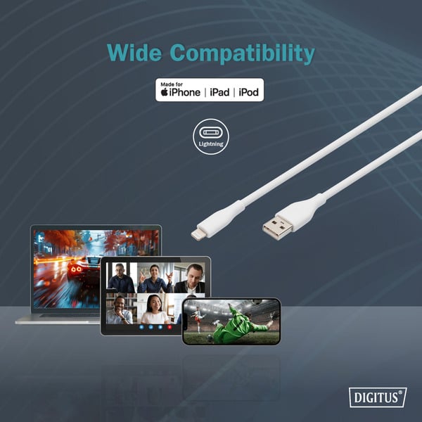 Digitus USB 2.0 Silikon-câble USB-A > Lightning, MFI zertifiziert - Digitus - vue 6