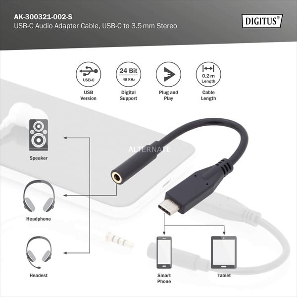 € 6,55 Digitus USB Type-C Audio Adapter - Digitus - vue 5