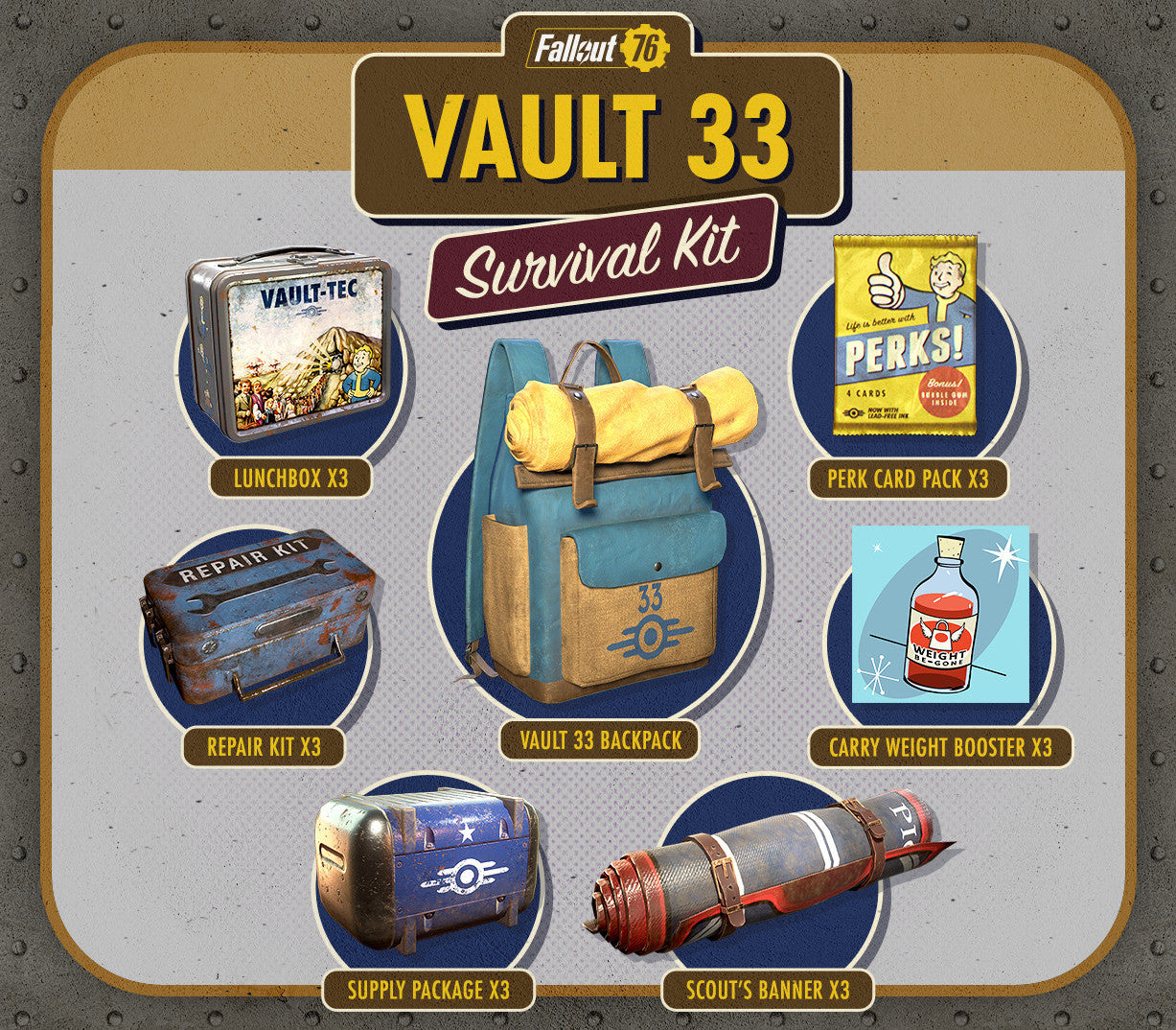 Fallout 76 - Vault 33 Survival Pack DLC PC Windows 10/11
