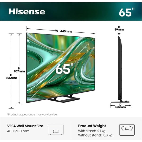 Hisense ULED 65E8S MiniLED, QLED-Fernseher - Hisense - vue 3