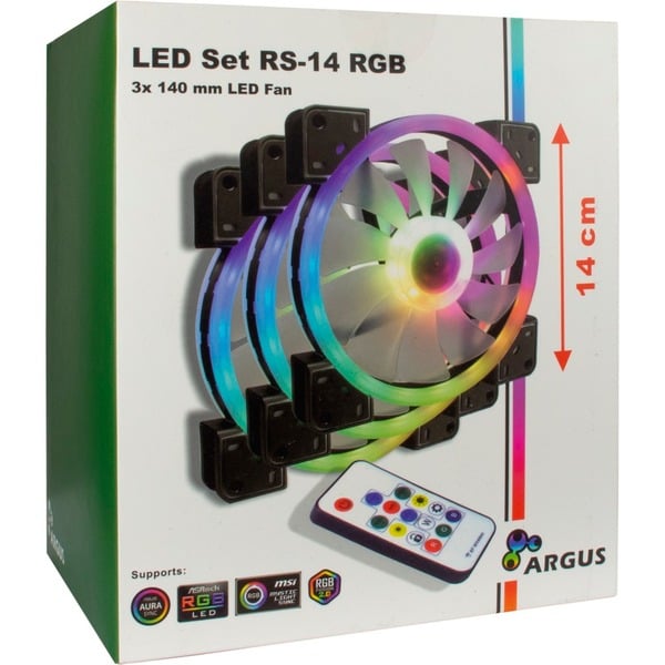 Inter-Tech Argus RGB-Fan Set RS-14 140x140x25, Gehäuselüfter - Inter-Tech - vue 7
