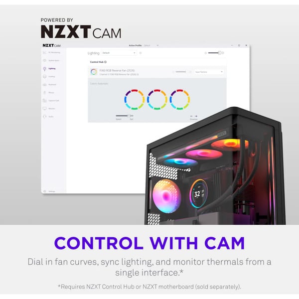 NZXT F360 RGB, Gehäuselüfter - NZXT - vue 8