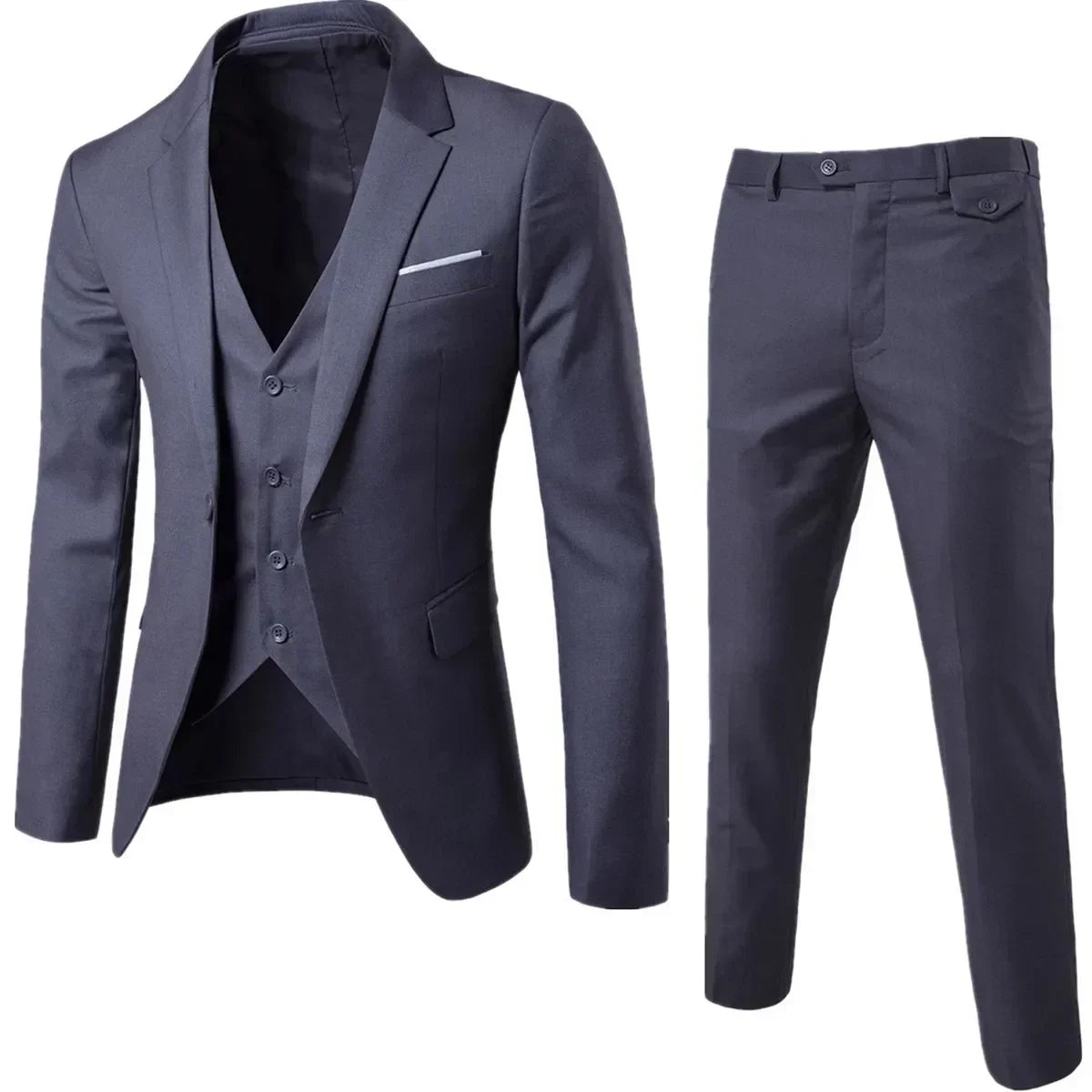 Costumes et pantalons noirs élégants pour hommes, coupe ajustée, bouton unique, robe de soirée formelle, tenue d'affaires, olympiques de mariage Terno, 2025, 3 pièces aliexpress