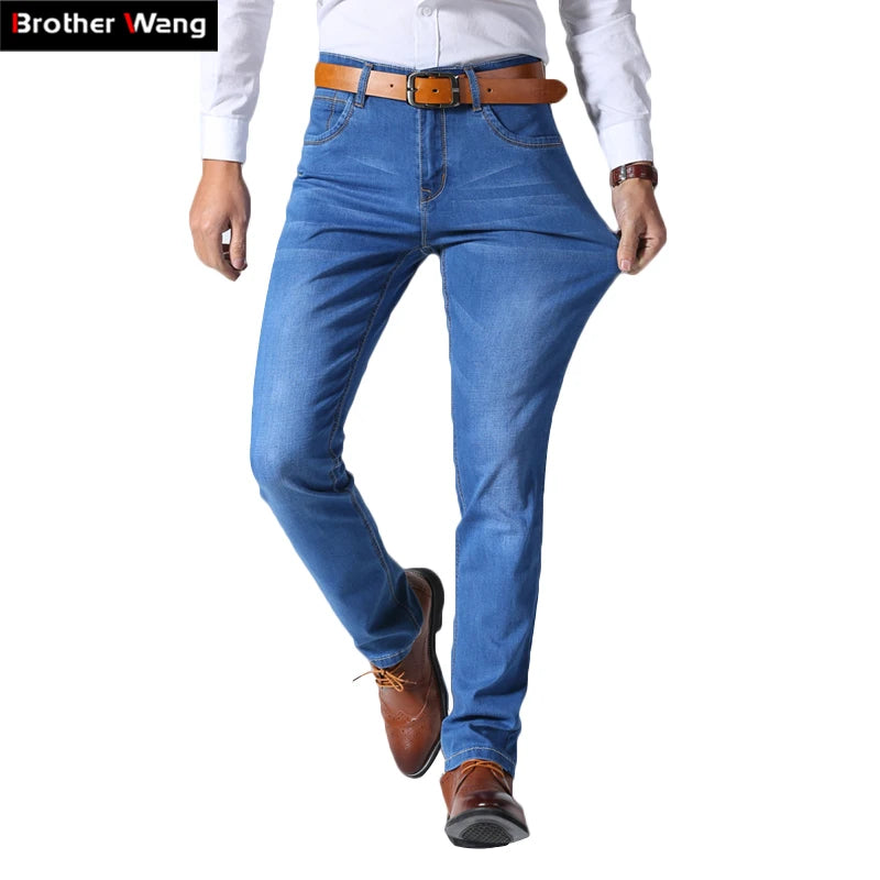 Jean Slim Homme, Pantalon en Jean Extensible, Décontracté | Brother Wang | Wayne Outfitters aliexpress