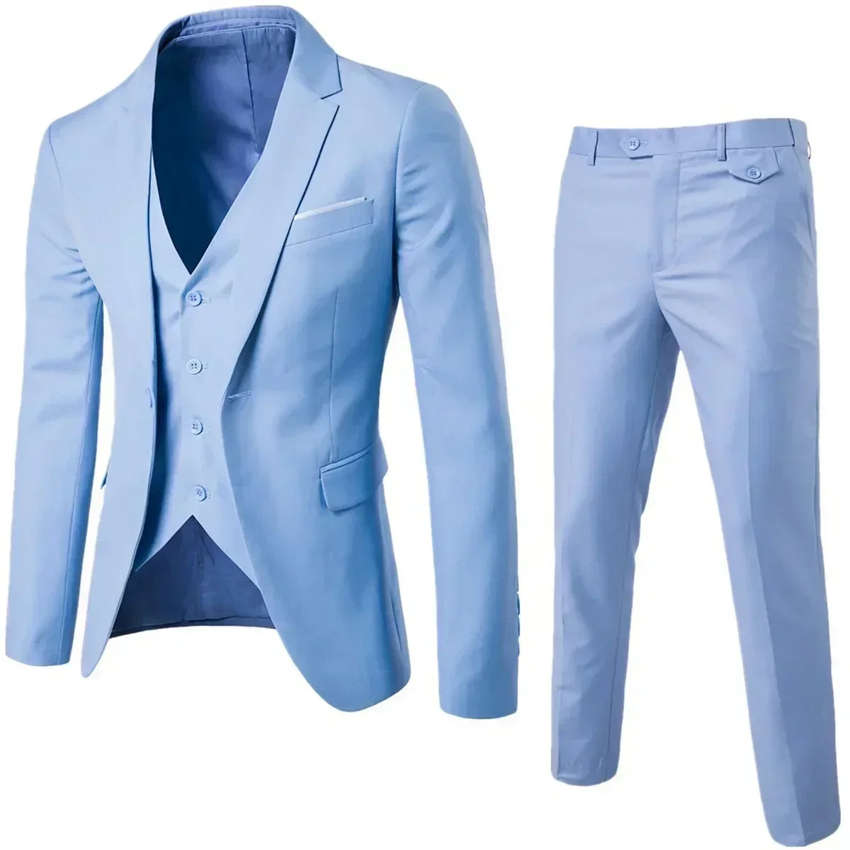 Costumes et pantalons noirs élégants pour hommes, coupe ajustée, bouton unique, robe de soirée formelle, tenue d'affaires, olympiques de mariage Terno, 2025, 3 pièces aliexpress