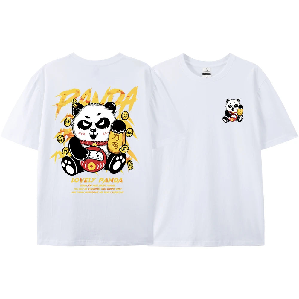 T-shirt Panda Imprimé pour Homme, Style Streetwear, Design Fun, 100% Coton | Wayne Outfitters aliexpress