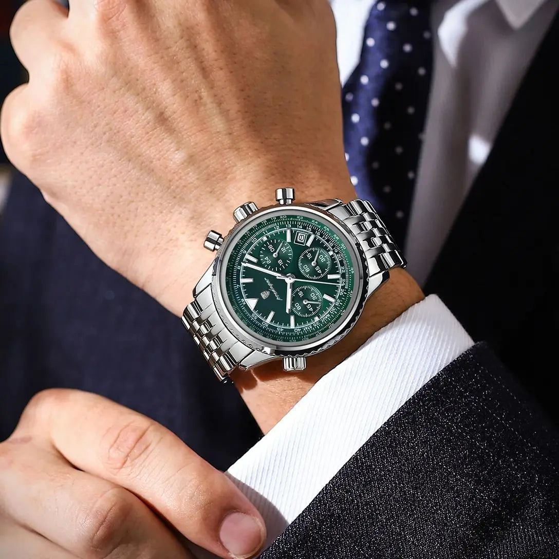 Montre à Quartz de Luxe en Acier Inoxydable pour Homme, Chronographe Étanche, Date Shoous, Militaire | POEDAGAR aliexpress