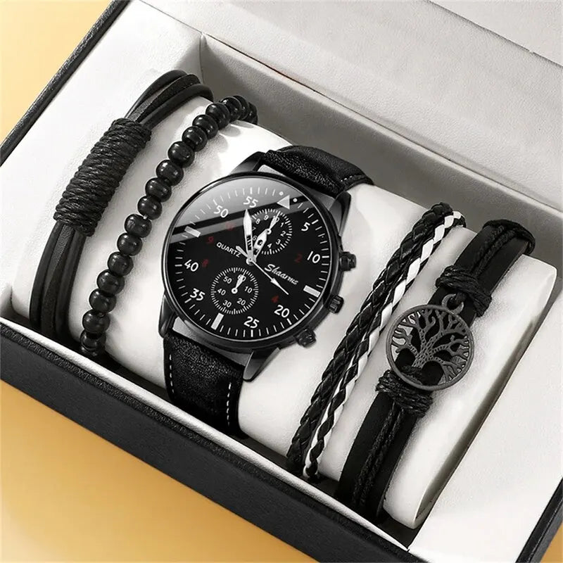 Montre de Luxe à Quartz pour Homme avec Bracelet en Cuir Brun, Mode Business, Cadeau pour Homme | Wayne Outfitters aliexpress