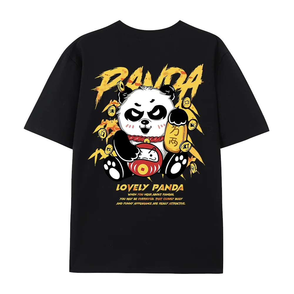 T-shirt Panda Imprimé pour Homme, Style Streetwear, Design Fun, 100% Coton | Wayne Outfitters aliexpress