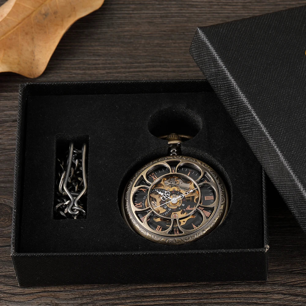 Montre de Poche Mécanique de Luxe à Chiffres Romains pour Homme, Gravé, Boîtier en Argent, Steampunk | Wayne Outfitters aliexpress