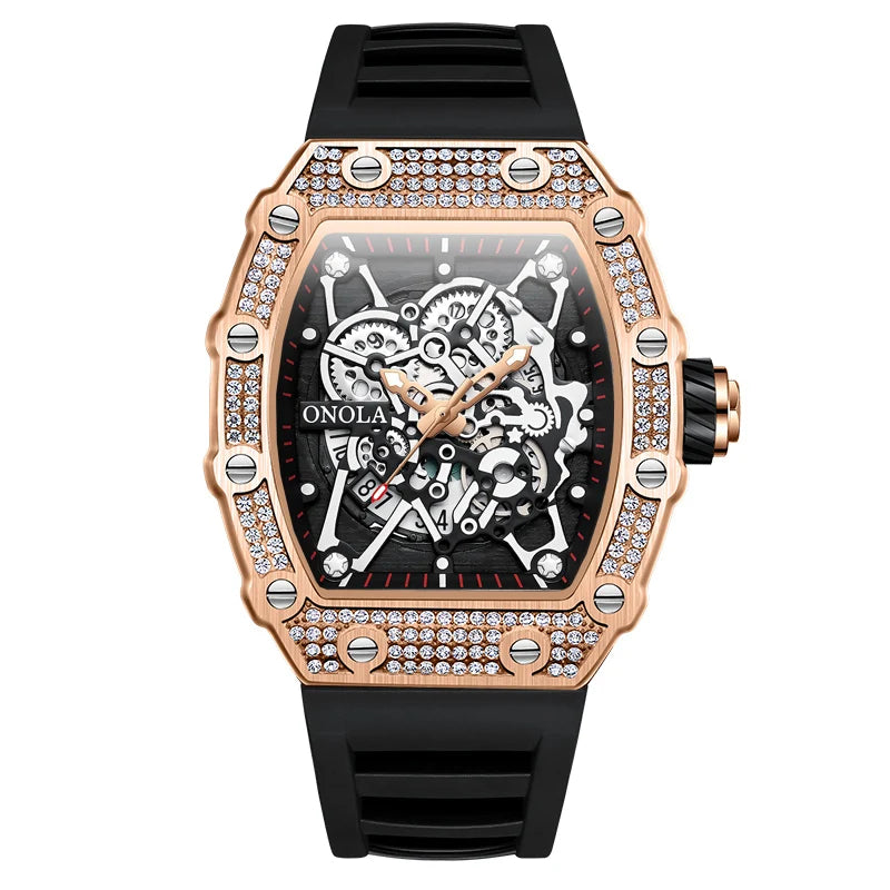 Montre ONOLA Homme, Quartz, Design Incrusté de Diamants, Étanche | Wayne Outfitters aliexpress