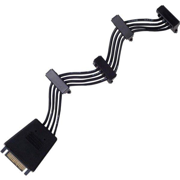 (€ 44,39 / 1 m) SilverStone SST-CP06-E4, 1x 15-Pin-SATA > 4x 15-Pin-SATA, câble - SilverStone - vue 2