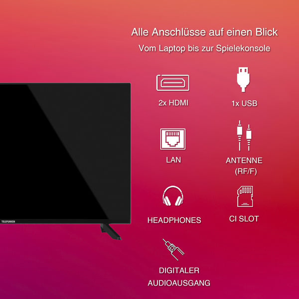 Telefunken D32F751X7CW, LED-Fernseher - Telefunken - vue 3