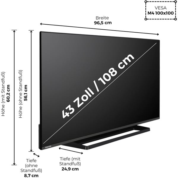 Toshiba 43UF3F63DAR, LED-Fernseher - Toshiba - vue 3