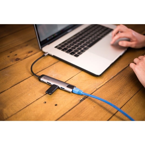Verbatim USB 3.2 Gen 1 Multiport-Hub, USB-C Stecker > 2x USB-A + USB-C Buchse + HDMI-Buchse + RJ-45 Buchse, USB-Hub - Verbatim - vue 7