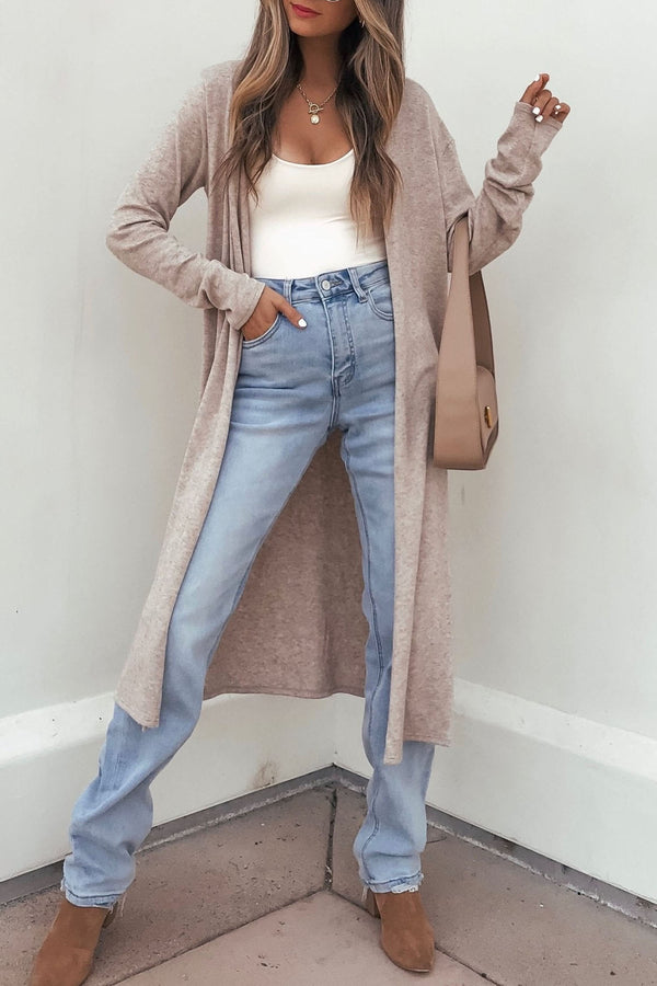 Cardigan femme manches longues, casual, uni