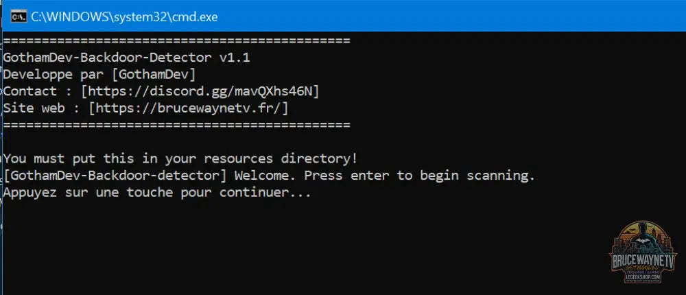 GothamDev - Logiciel de Détection de Backdoors pour Serveur FiveM – Protection Avancée - Legeekshop