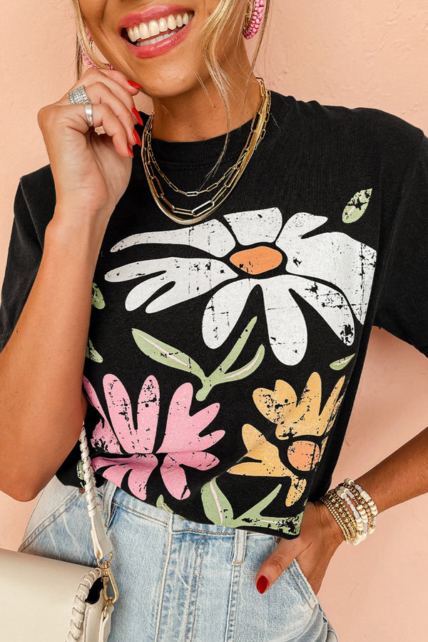 T-shirt femme floral, casual