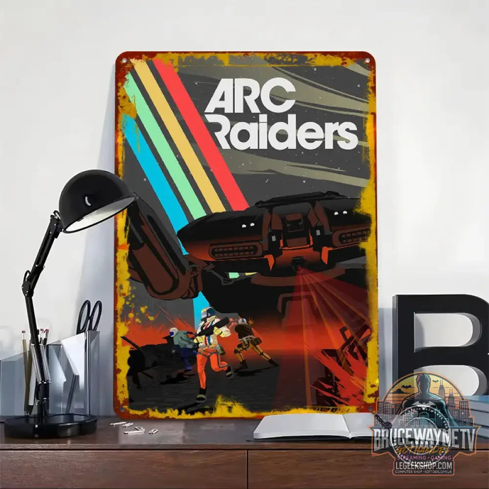 Affiche Métallique Arc Raiders Vintage Rétro Déco Murale 30x20cm - Affiche Métallique