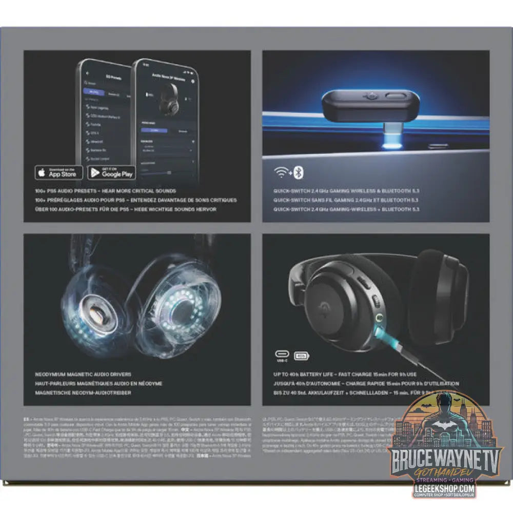 Arctis Nova 3P Wireless Black - SteelSeries - vue 10