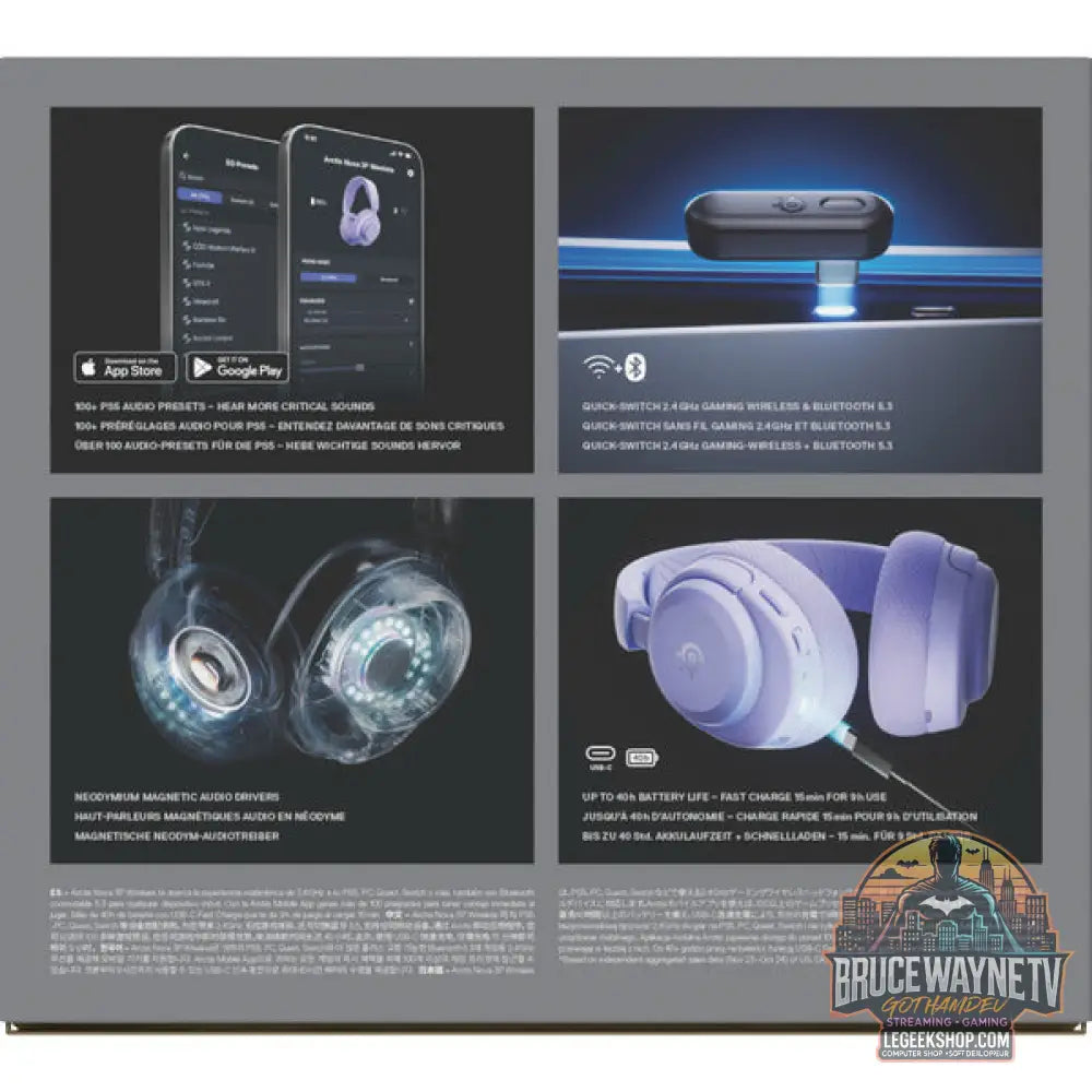 Arctis Nova 3P Wireless Lavender - SteelSeries - vue 10