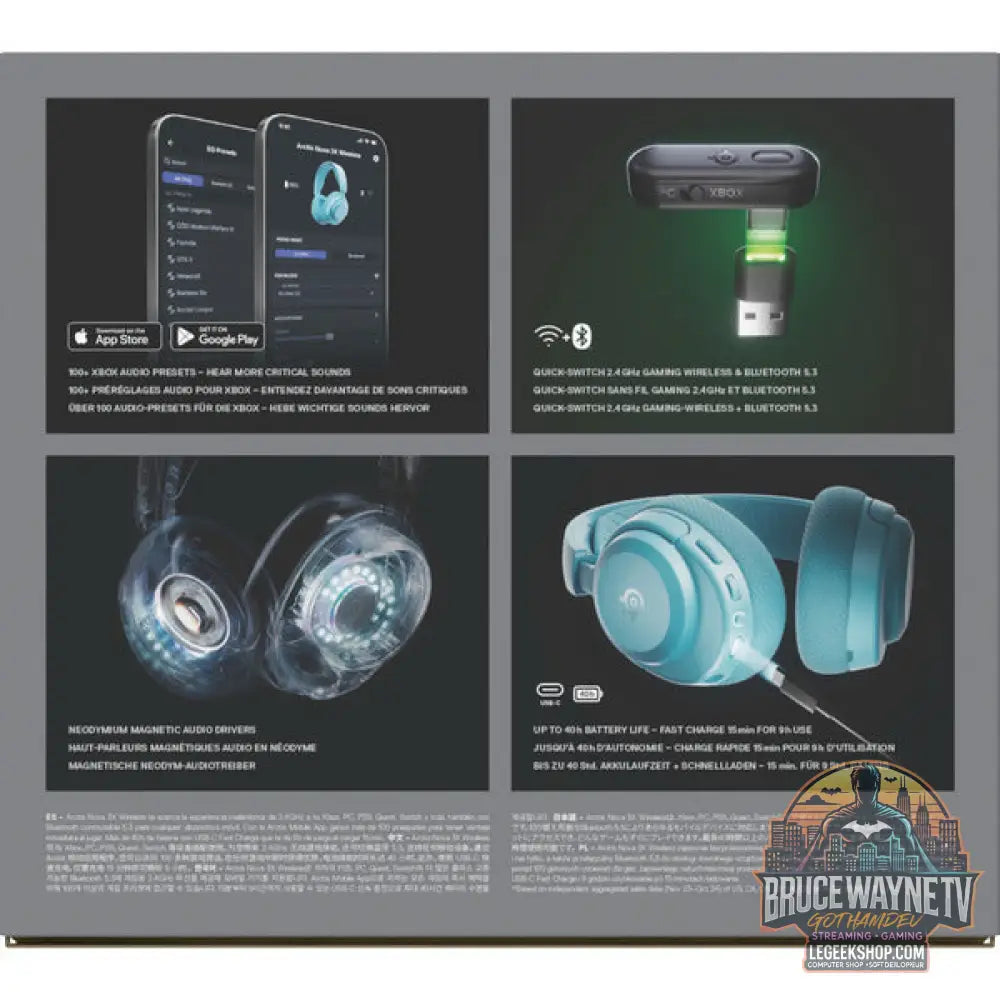Arctis Nova 3X Wireless Aqua - SteelSeries - vue 10