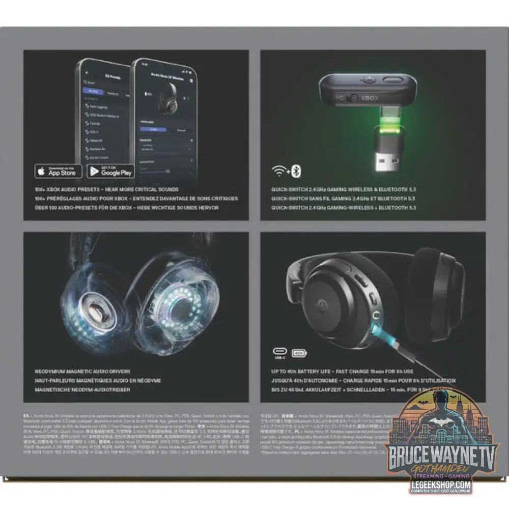 Arctis Nova 3X Wireless Black - SteelSeries - vue 10