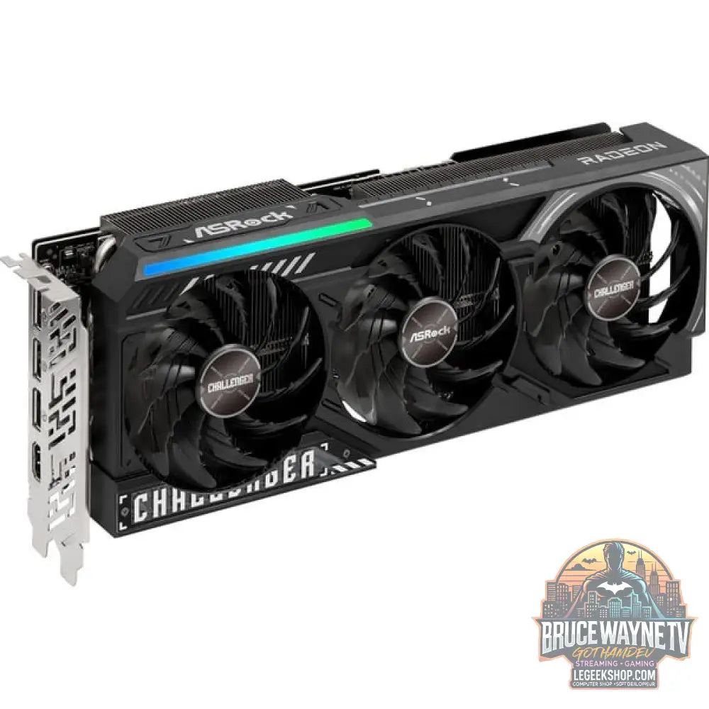 ASRock Radeon RX 9070 XT Challenger 16GB, carte graphique noir / gris, RDNA4, GDDR6, 3x DisplayPort, 1x HDMI 2.1 - ASRock - vue 2