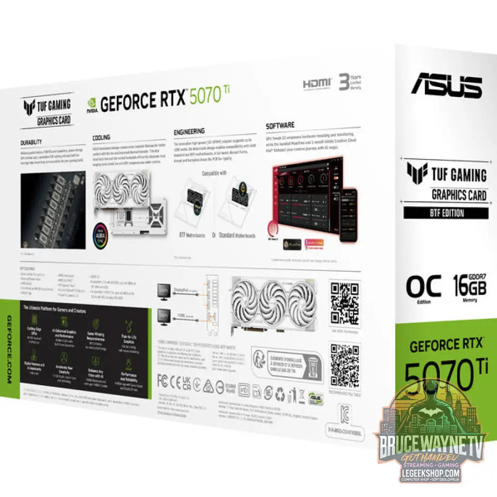 ASUS GeForce RTX 5070 Ti TUF BTF OC WHITE Edition, carte graphique - ASUS - vue 12
