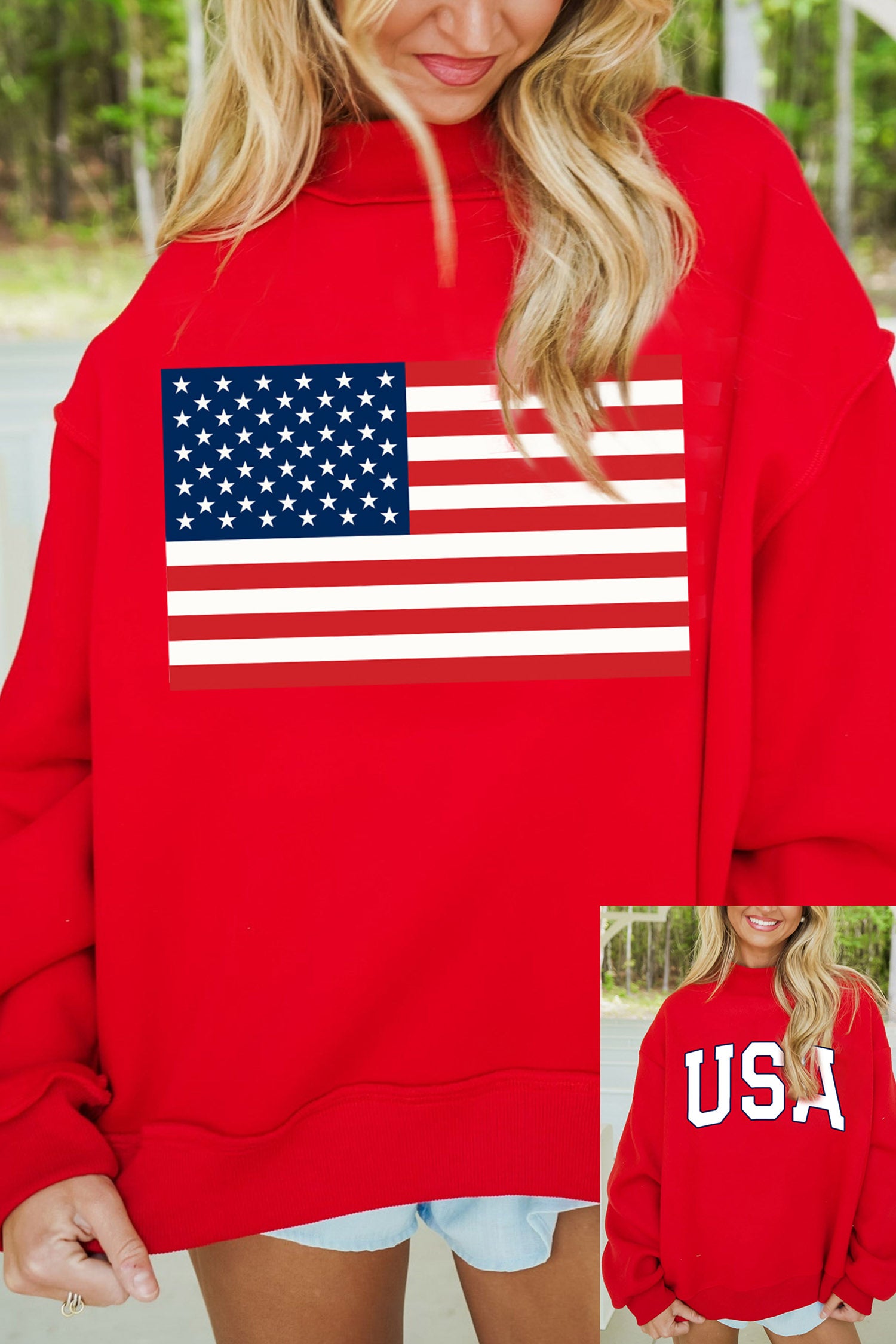 Sweat femme col montant — rouge