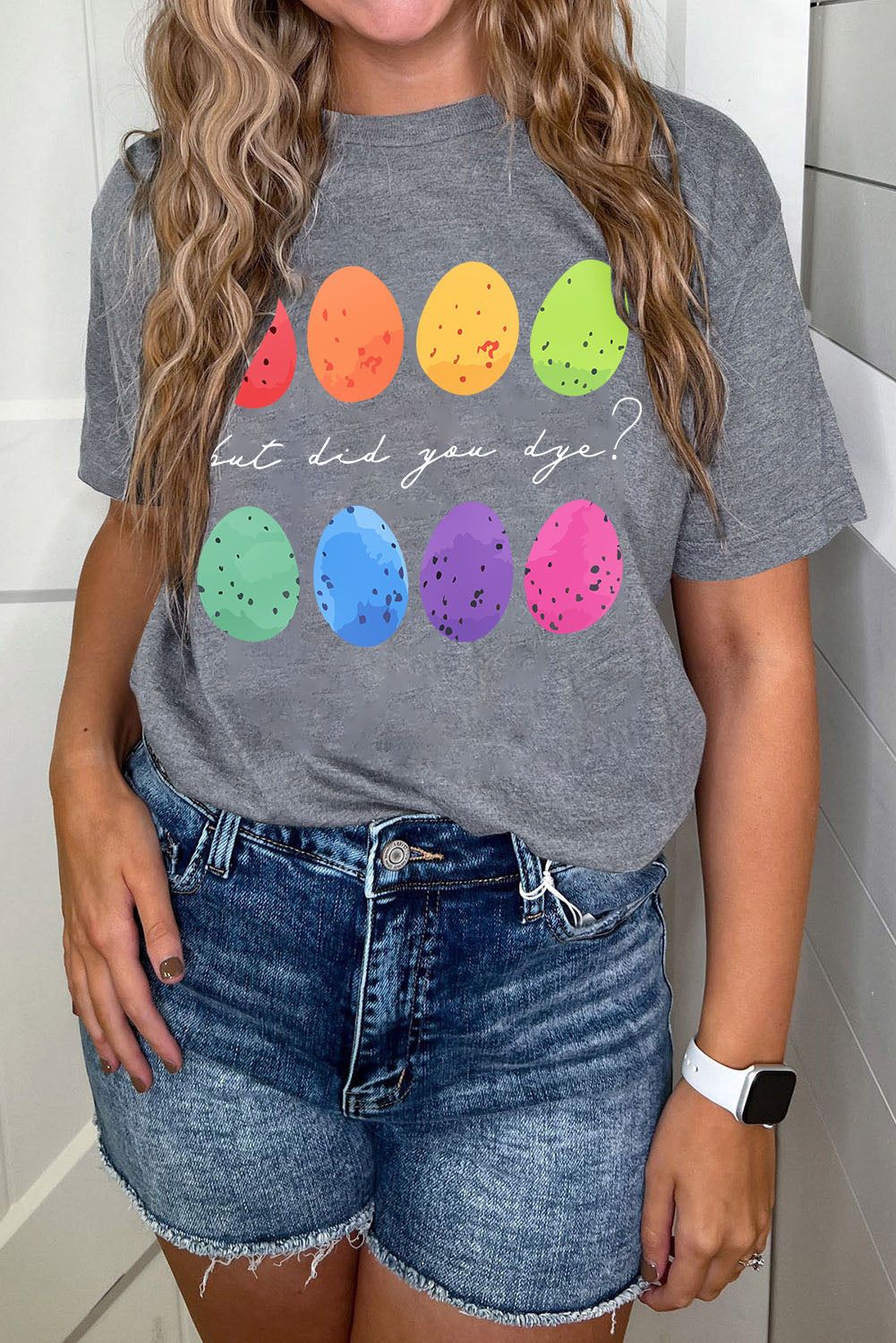 T-shirt femme col rond — gris