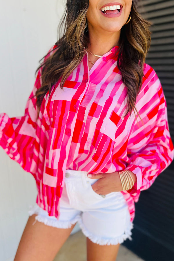Chemise femme casual — rose