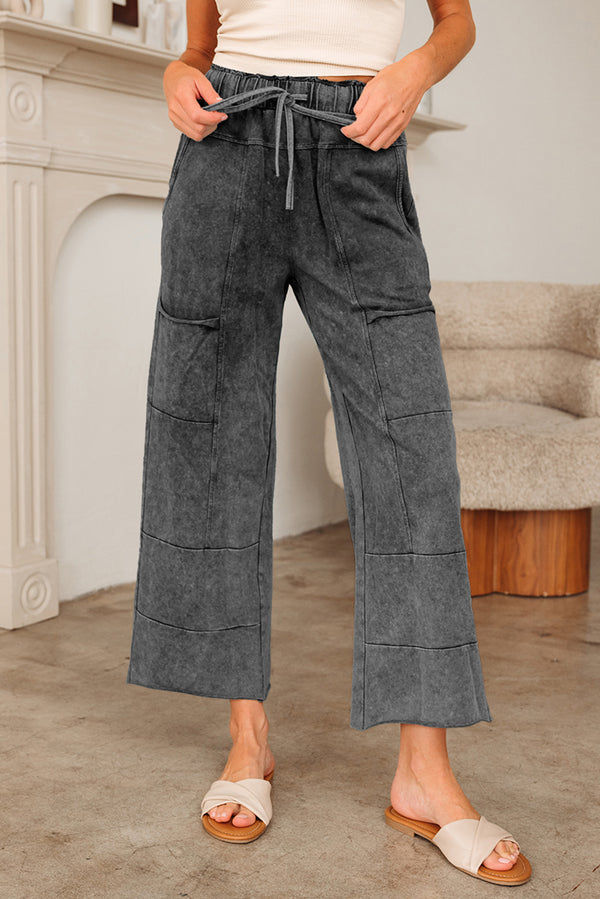 Pantalon femme poches, taille haute — gris · LC7713705-P3011 · LC7713705-P3011-L