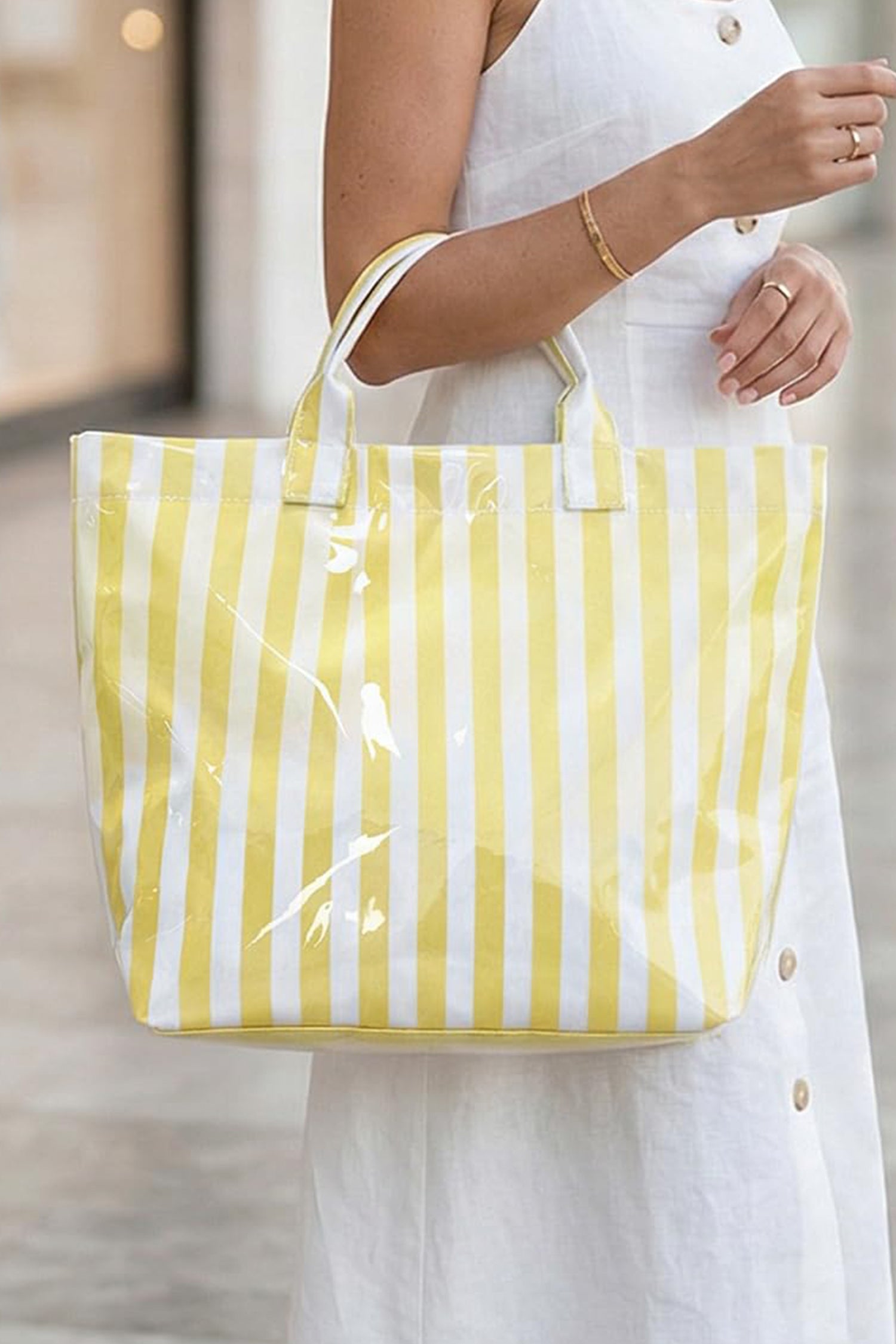 Pièce mode femme rayé — jaune