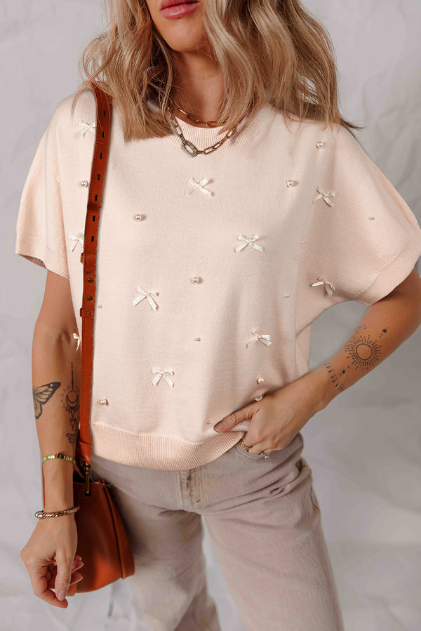 Pull femme manches courtes