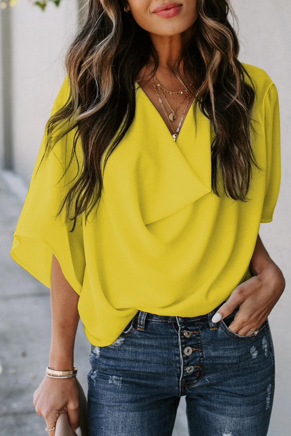 Blouse femme col V, casual