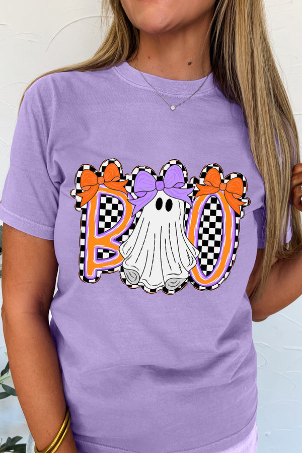 T-shirt femme graphique, à carreaux